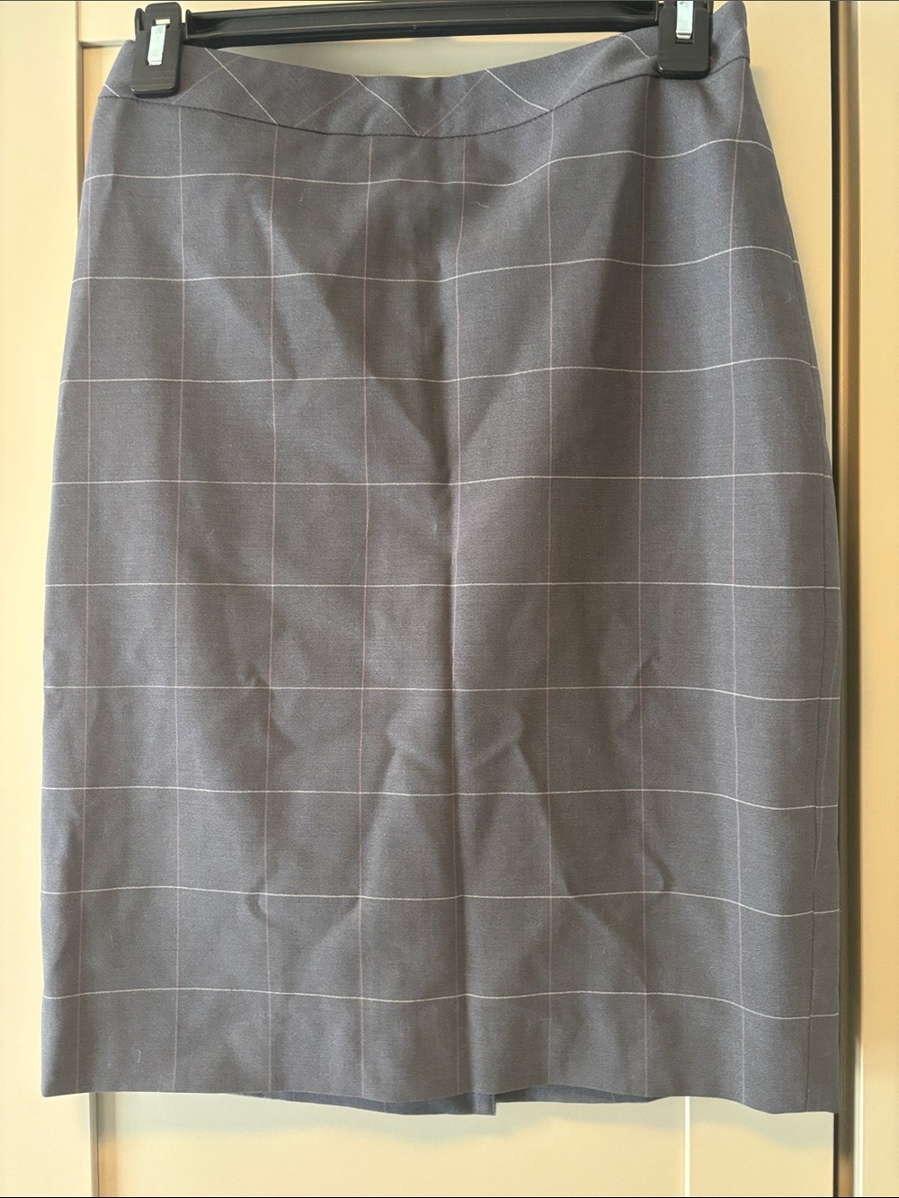 Banana Republic Gray Windowpane Pencil Skirt